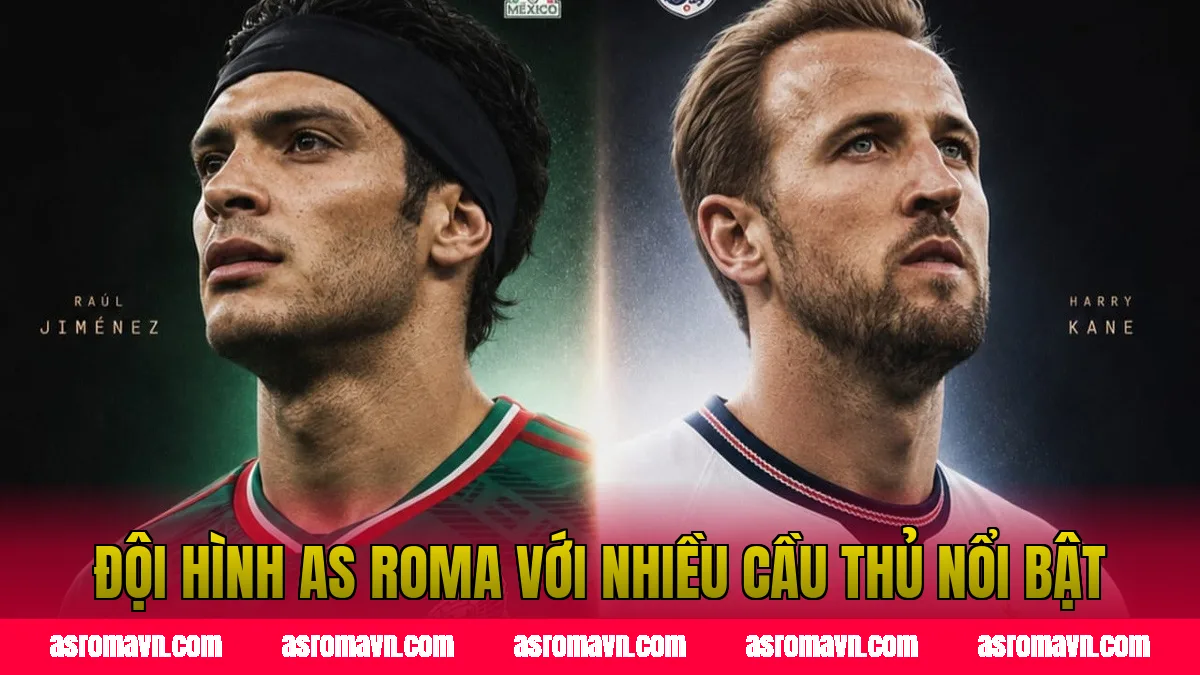 Đội hình AS Roma với nhiều cầu thủ nổi bật