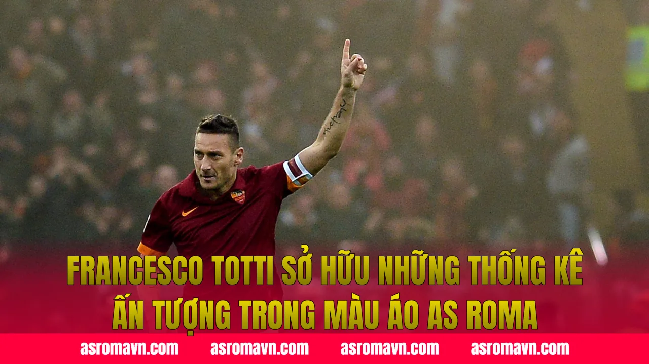 Francesco Totti sở hữu những thống kê ấn tượng trong màu áo AS Roma