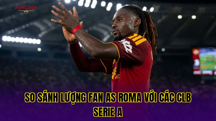 So sánh lượng fan AS Roma với các CLB Serie A