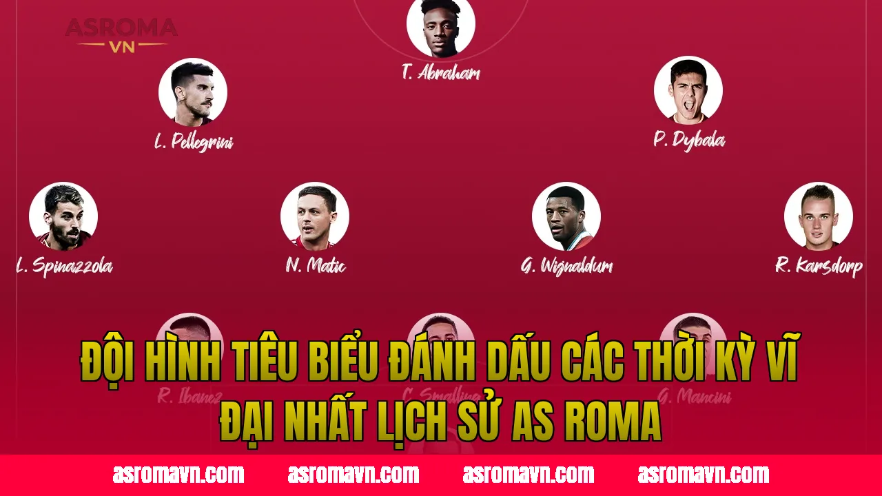 Đội hình tiêu biểu đánh dấu các thời kỳ vĩ đại nhất lịch sử AS Roma